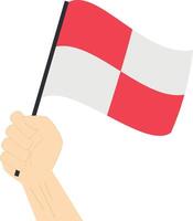 Hand holding and rising the maritime flag to represent the letter U Illustration vector