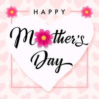 Happy Mother's day gift card with cute pink backdrop vector