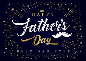 Happy Father's Day cute postcard, social network greetings vector