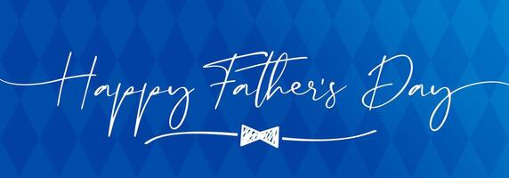 Happy Father's Day cute postcard. Horizontal blue banner vector