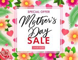 Mother's Day sale banner, advertisement design. Special offer coupon vector