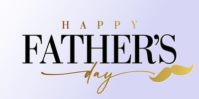 Father's day paper banner with golden elements. Postcard design vector