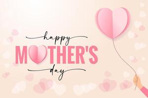 Mother's day social media poster with 3D graphic elements vector