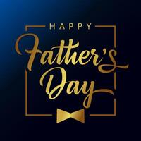 Happy Father's day cute greetings with golden design elements vector