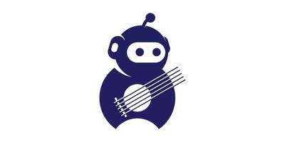 logo design robot guitar, technology, modern, music, logo design icon, , symbol, idea. vector