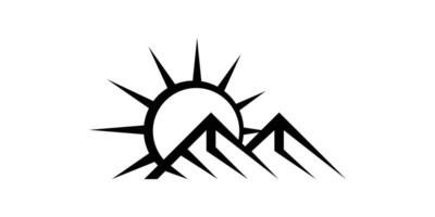 mountain and sun logo design, logo design template, icon, , symbol, idea. vector