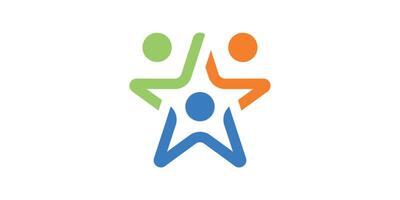 logo design people star, partner, teamwork, community, logo design icon, , symbol, creative idea. vector