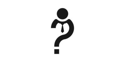 logo design of person and question mark, job, leader, logo design icon, , symbol, creative idea. vector