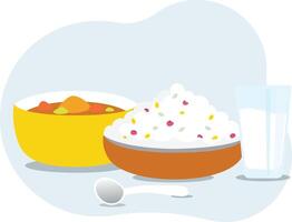 Meal, food white Rice Background vector