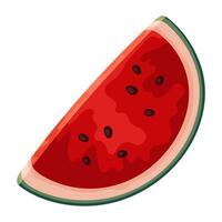 Watermelon simple illustration. Ripe juicy fruit. Bright cartoon flat clipart vector