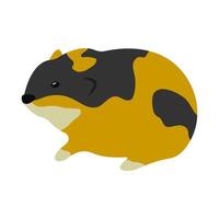 Lemming. Representative of rodents. The basis of the diet of Arctic foxes. Simple flat icon with a polar animal. Illustration for infographic, encyclopedia, textbook, children's book design. Pet Logo vector