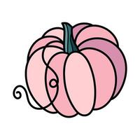 linda rosado otoño calabaza. mano dibujado ilustración para Víspera de Todos los Santos y acción de gracias decoración. vector