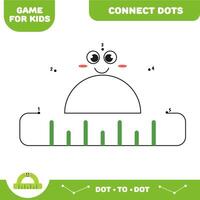 Dot to dot educational game for preschool kids. Activity worksheet. Ruler vector