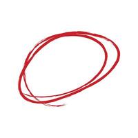 soltero rojo garabatear lápiz dibujado oval círculo. uno rojo grunge oval circulo para destacando vector