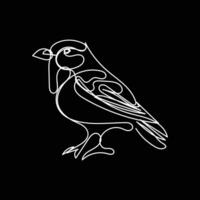 Bird minimal design hand drawn one line style drawing, Bird one line art continuous drawing, Bird single line art vector