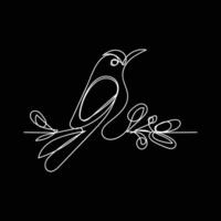 Bird minimal design hand drawn one line style drawing, Bird one line art continuous drawing, Bird single line art vector