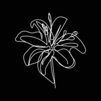 Abstract Flower Lily one line art drawing singular aesthetic minimalist , one line art, line art, icon, logo vector