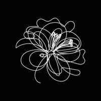 Abstract Flower Lily one line art drawing singular aesthetic minimalist , one line art, line art, icon, logo vector