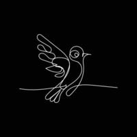 Bird minimal design hand drawn one line style drawing, Bird one line art continuous drawing, Bird single line art vector