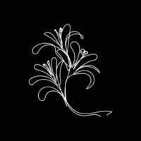 Abstract Flower Lily one line art drawing singular aesthetic minimalist , one line art, line art, icon, logo vector