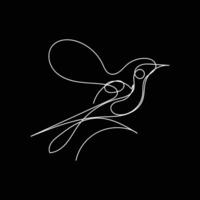 Bird minimal design hand drawn one line style drawing, Bird one line art continuous drawing, Bird single line art vector