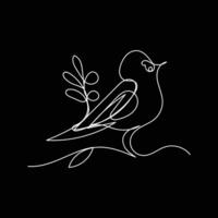 Bird minimal design hand drawn one line style drawing, Bird one line art continuous drawing, Bird single line art vector