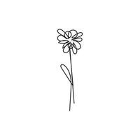 flower plant minimal design hand drawn one line style drawing, flower plant one line art continuous drawing, flower plant single line art vector