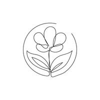 flower plant minimal design hand drawn one line style drawing, flower plant one line art continuous drawing, flower plant single line art vector