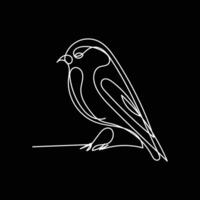 pájaro mínimo diseño mano dibujado uno línea estilo dibujo, pájaro uno línea Arte continuo dibujo, pájaro soltero línea Arte vector
