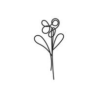 flower plant minimal design hand drawn one line style drawing, flower plant one line art continuous drawing, flower plant single line art vector