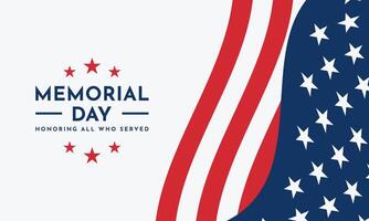 memorial day banner background greeting card template vector