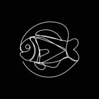 Fish minimal design hand drawn one line style drawing, Fish one line art continuous drawing, fish single line art vector