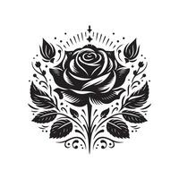 Rose with hand minimal design hand drawn one line style drawing, one line art continuous drawing, rose with hand single line art vector