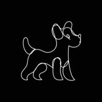 perro uno línea Arte mínimo logo vector