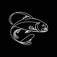 Fish minimal design hand drawn one line style drawing, Fish one line art continuous drawing, fish single line art vector