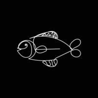 Fish minimal design hand drawn one line style drawing, Fish one line art continuous drawing, fish single line art vector