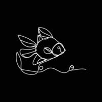 Fish minimal design hand drawn one line style drawing, Fish one line art continuous drawing, fish single line art vector