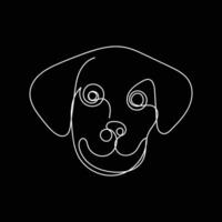 perro uno línea Arte mínimo logo vector