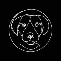 perro uno línea Arte mínimo logo vector