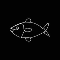pescado mínimo diseño mano dibujado uno línea estilo dibujo, pescado uno línea Arte continuo dibujo, pescado soltero línea Arte vector