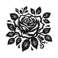 Rosa con mano mínimo diseño mano dibujado uno línea estilo dibujo, uno línea Arte continuo dibujo, Rosa con mano soltero línea Arte vector