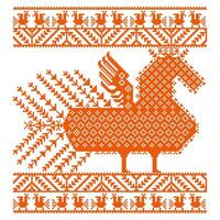 Russian old embroidery and patterns vector