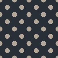 Polka dot seamless pattern on black background. Illustration. vector