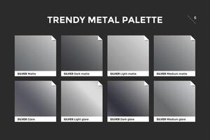 Silver gradient template, icon vector