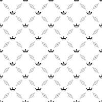 Seamless black pattern with king crowns vector