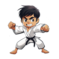 Karate boy cartoon illustration png