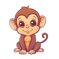 contento pequeño mono dibujos animados personaje png