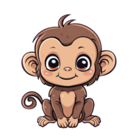 pequeno bebê macaco desenho animado personagem png