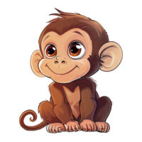 Cute little monkey cartoon character png