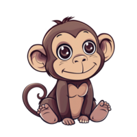 mignonne peu bébé singe dessin animé personnage png